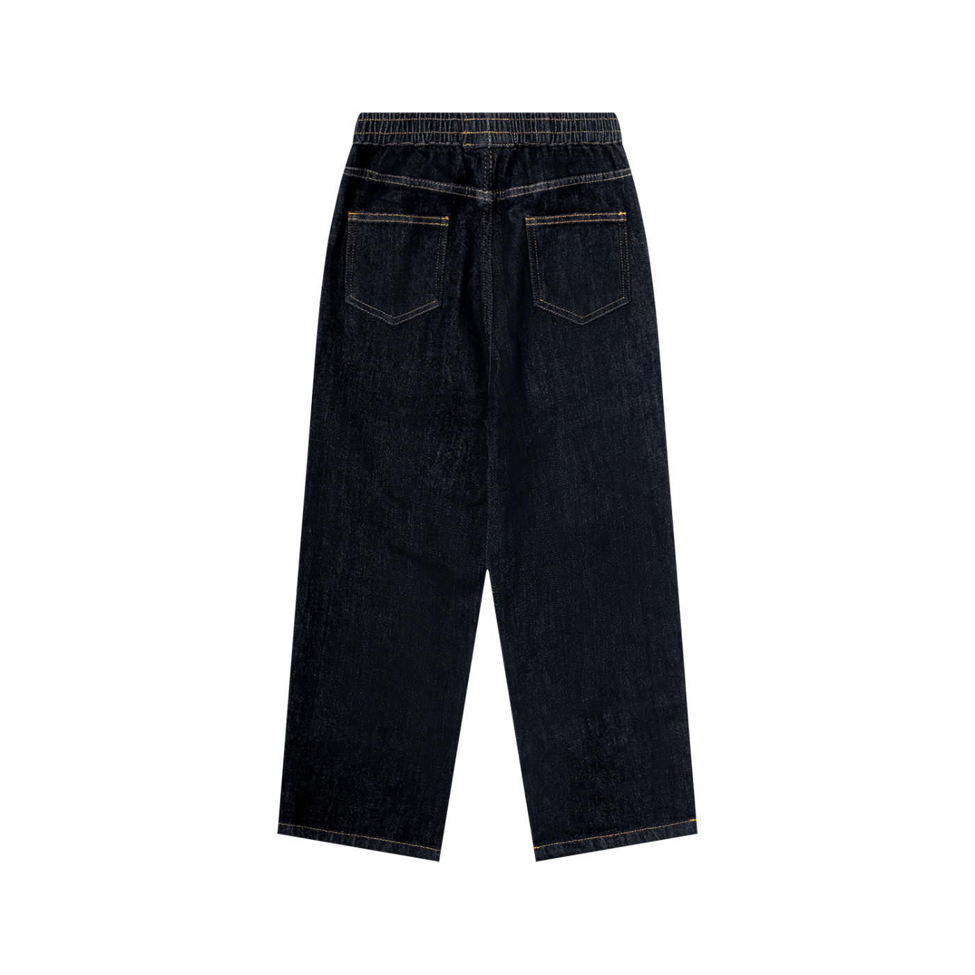Straight Leg Elastic Waist Jeans