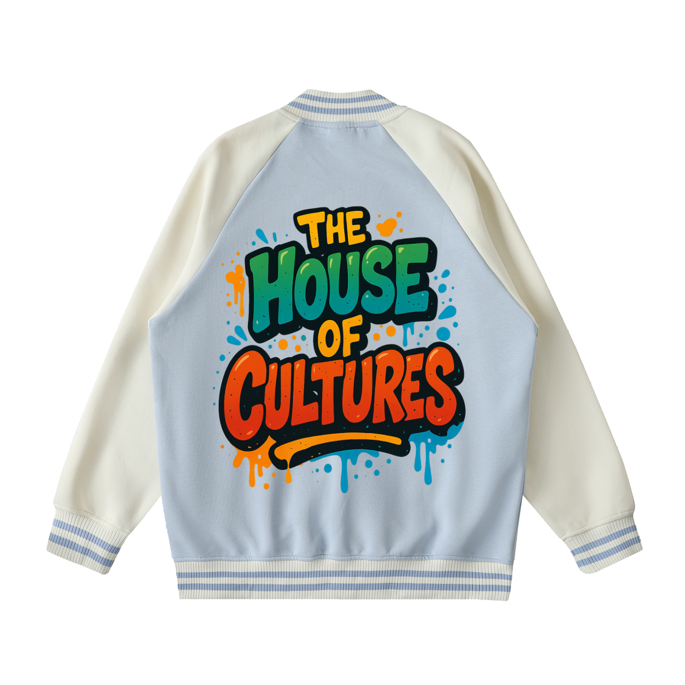 Two Tone Raglan Sleeve Varsity Jacket