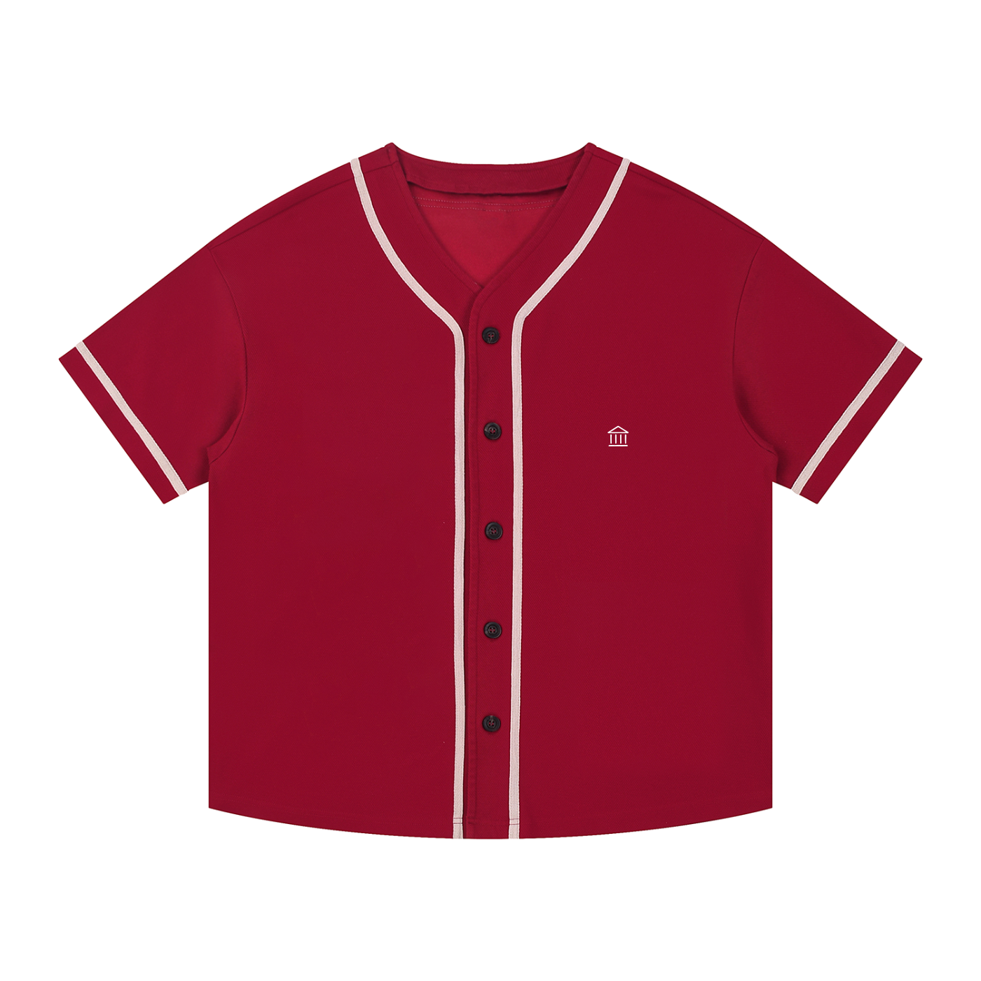 Contrast Piped Button-Up Jersey