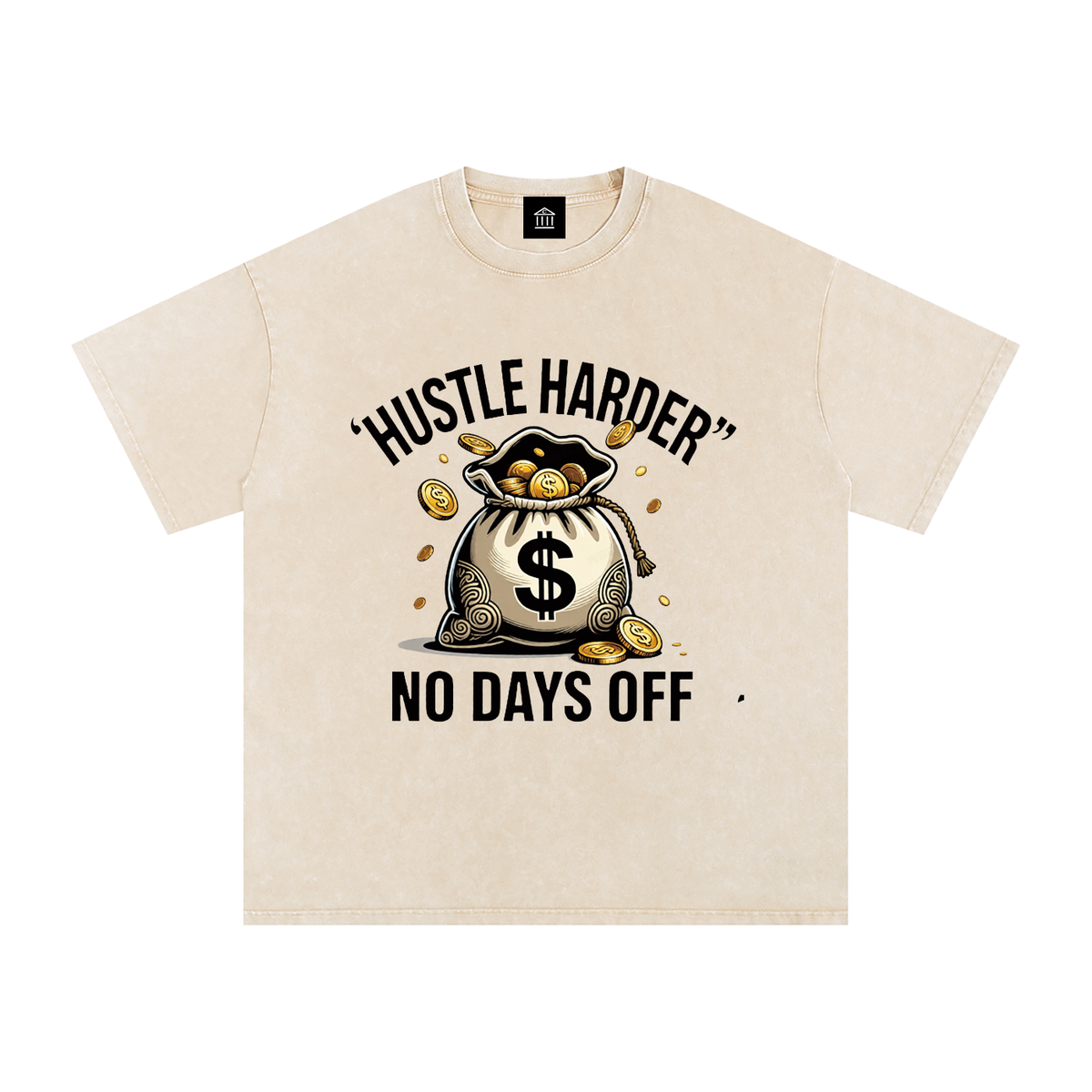 Snow Washed Oversized Hustle Harder T