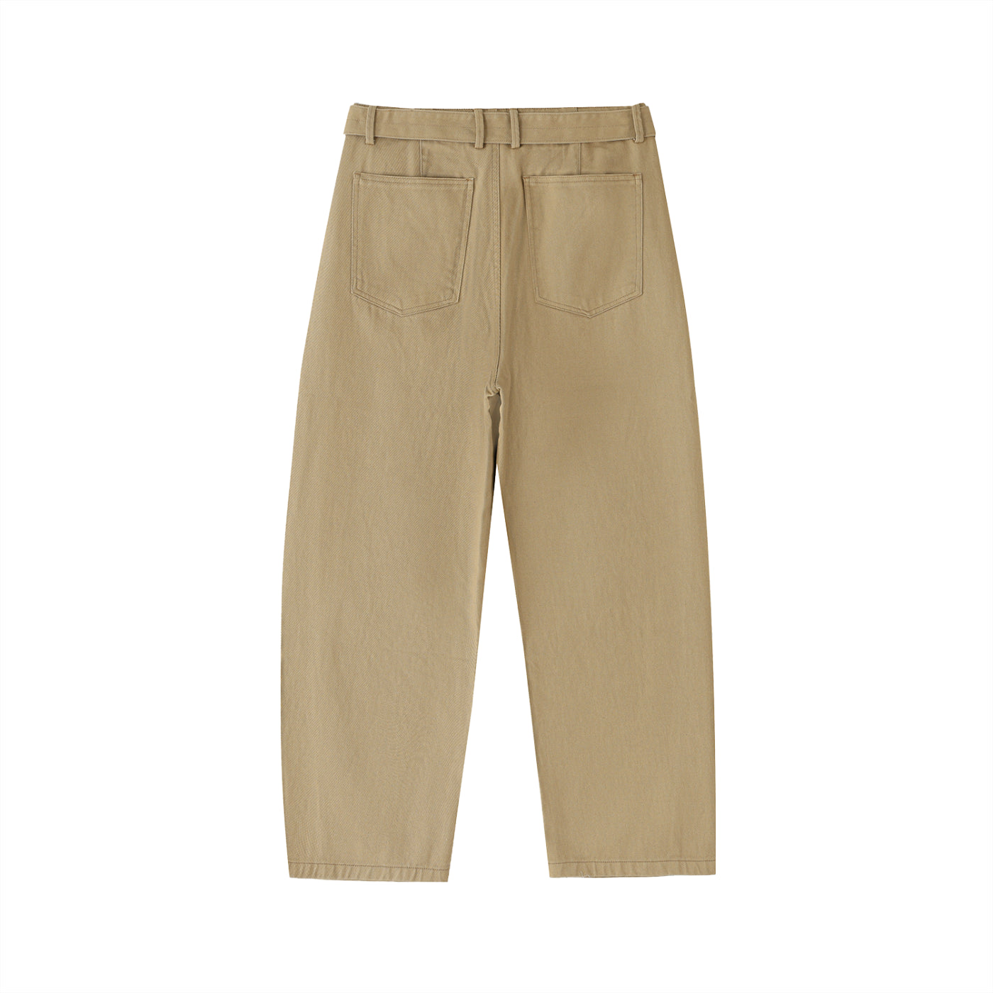 Pantalon chino à jambes larges et ceinture
