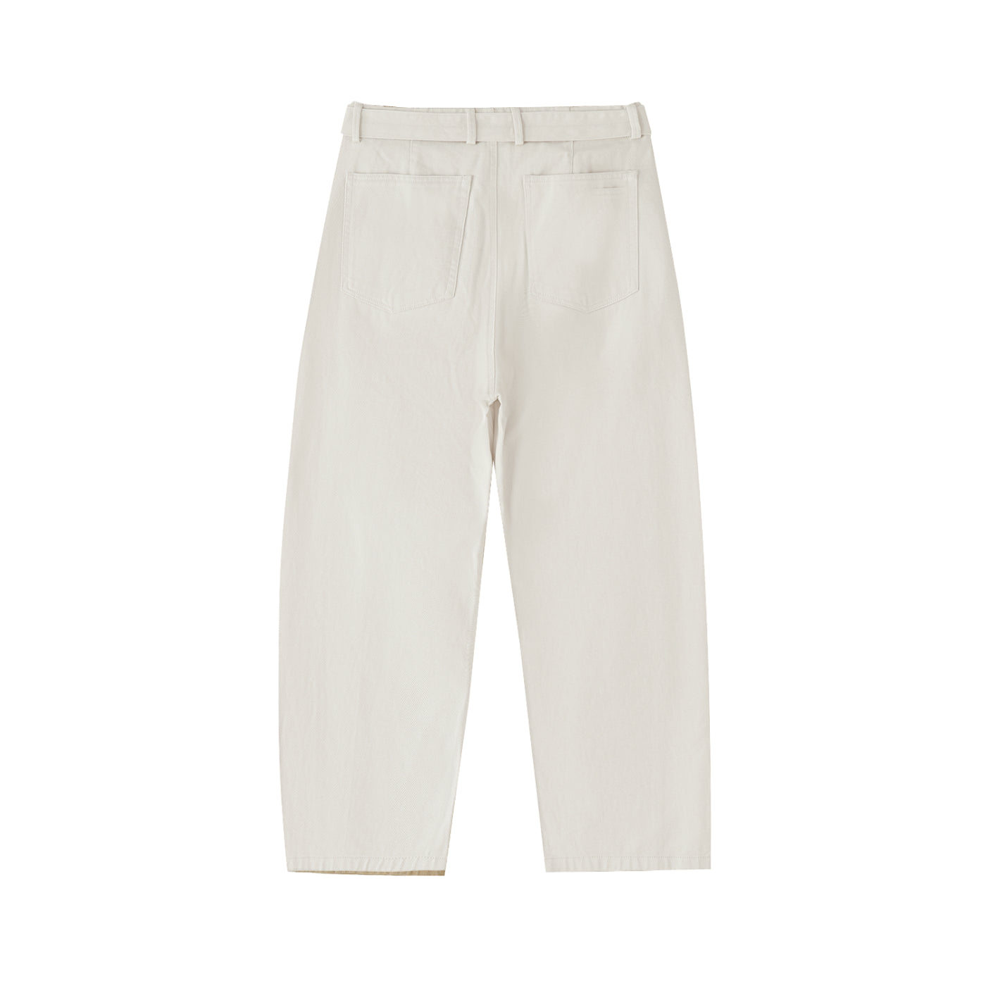 Pantalon chino à jambes larges et ceinture