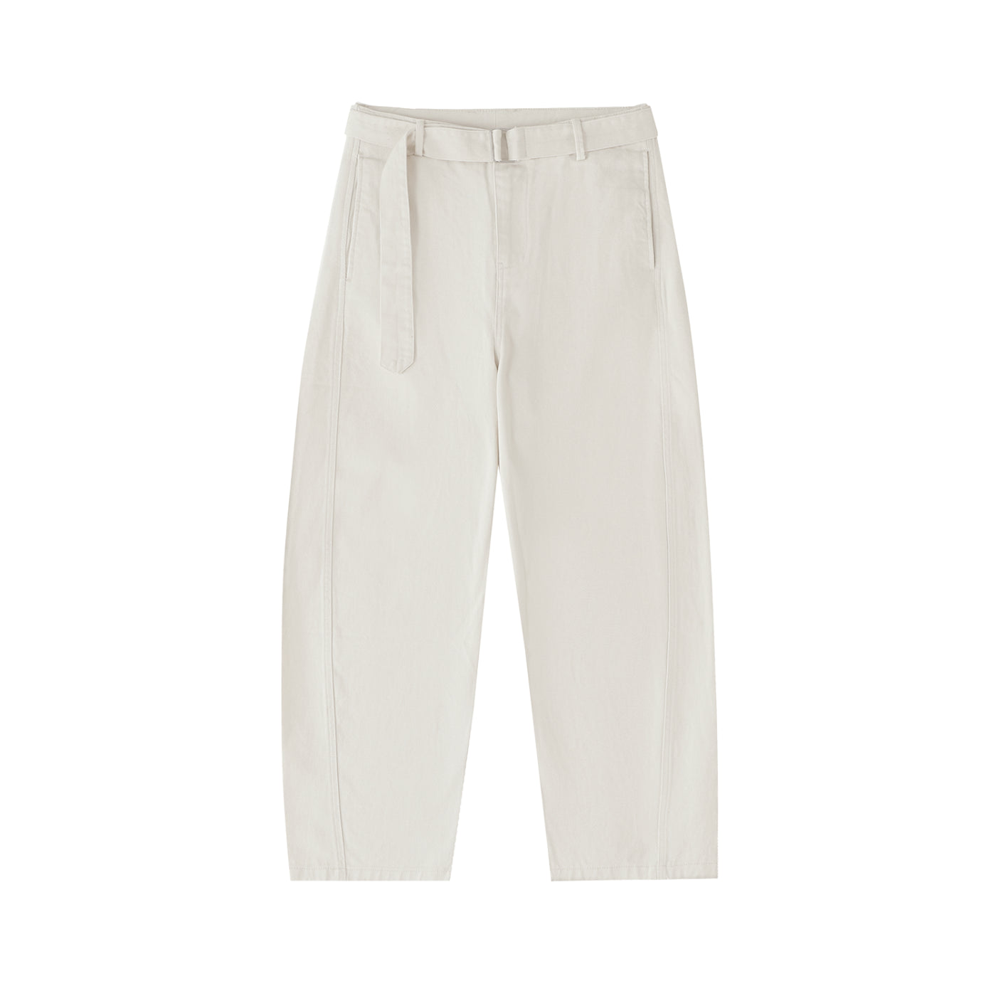 Pantalon chino à jambes larges et ceinture