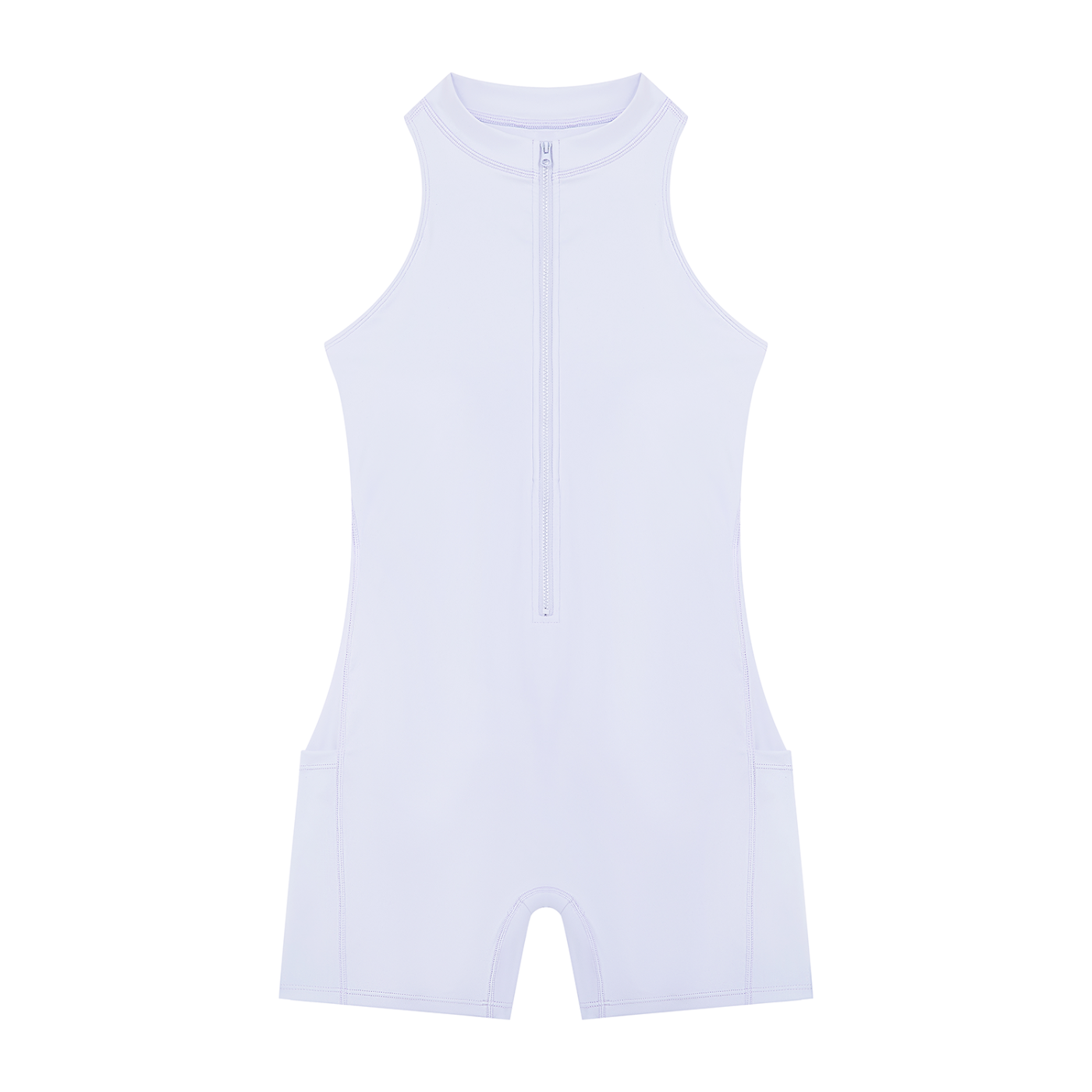 Quarter-Zip Yoga Romper