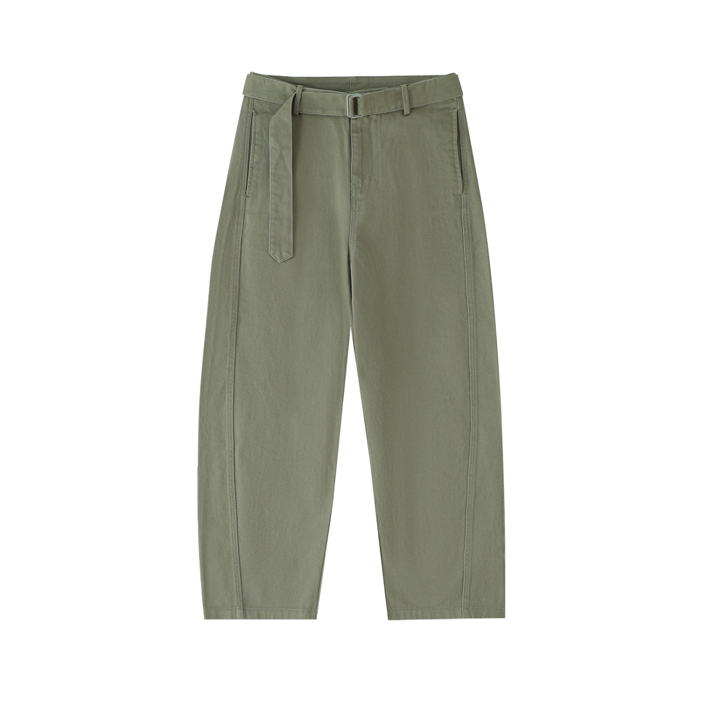 Pantalon chino à jambes larges et ceinture