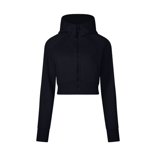 Cropped Zip-Through Hoodie