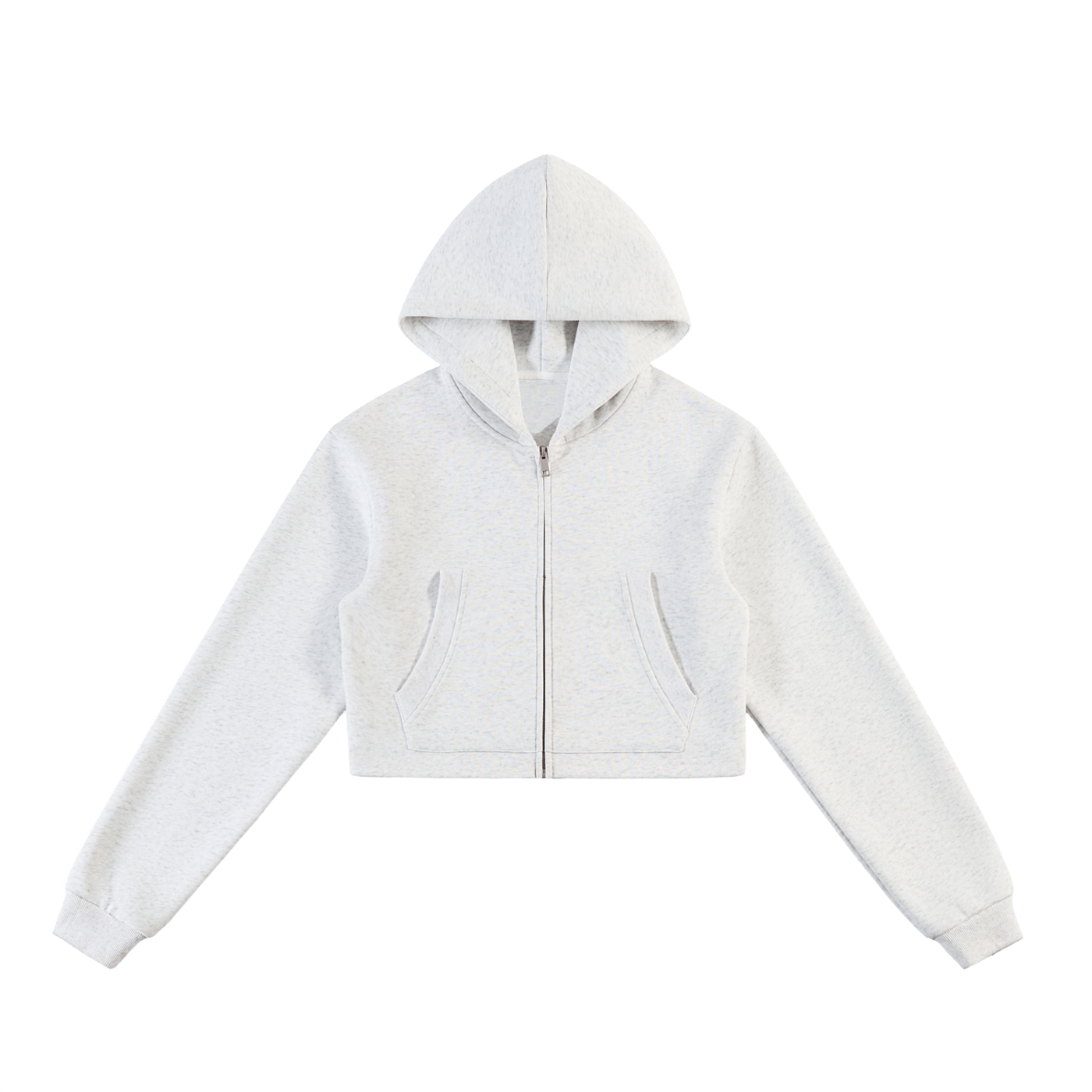 Cropped Zip-Up Hoodie