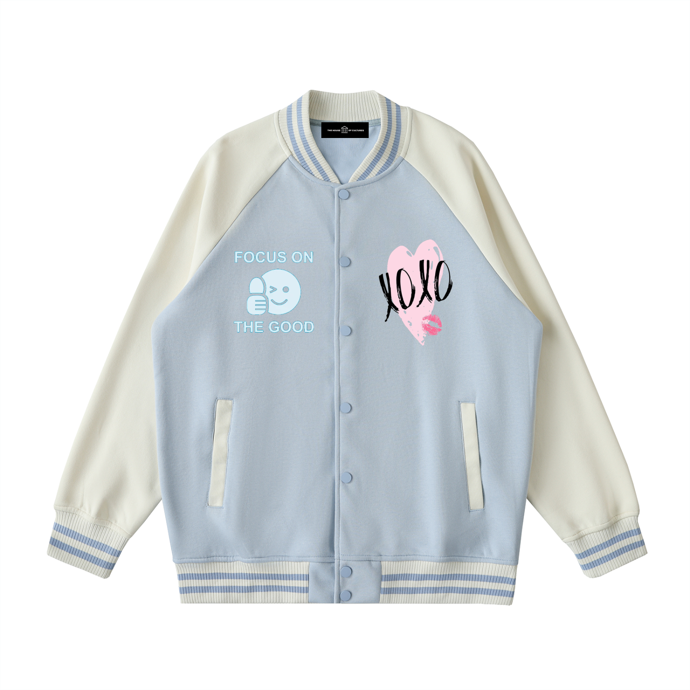Focus On The Good Varsity Jacket - Raglan sleeve
