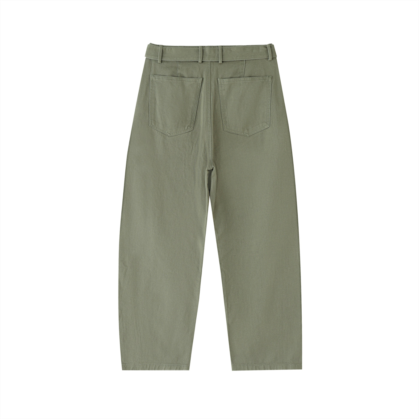 Pantalon chino à jambes larges et ceinture