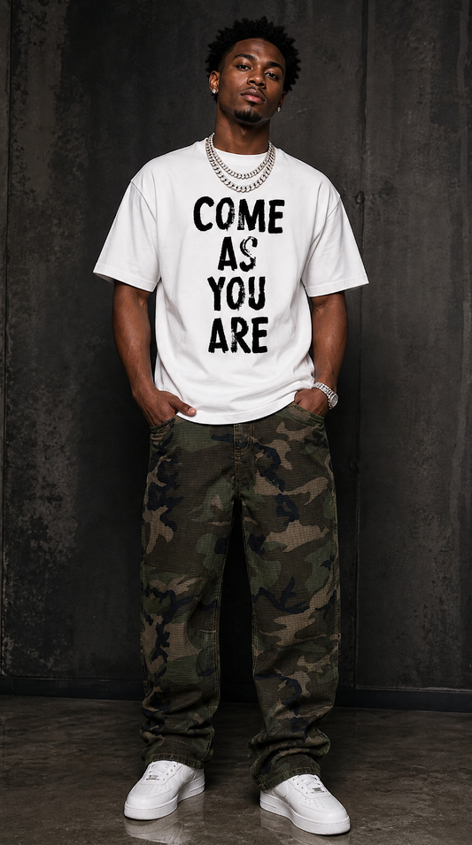Men’s Camo Barrel Leg Cargo Pants