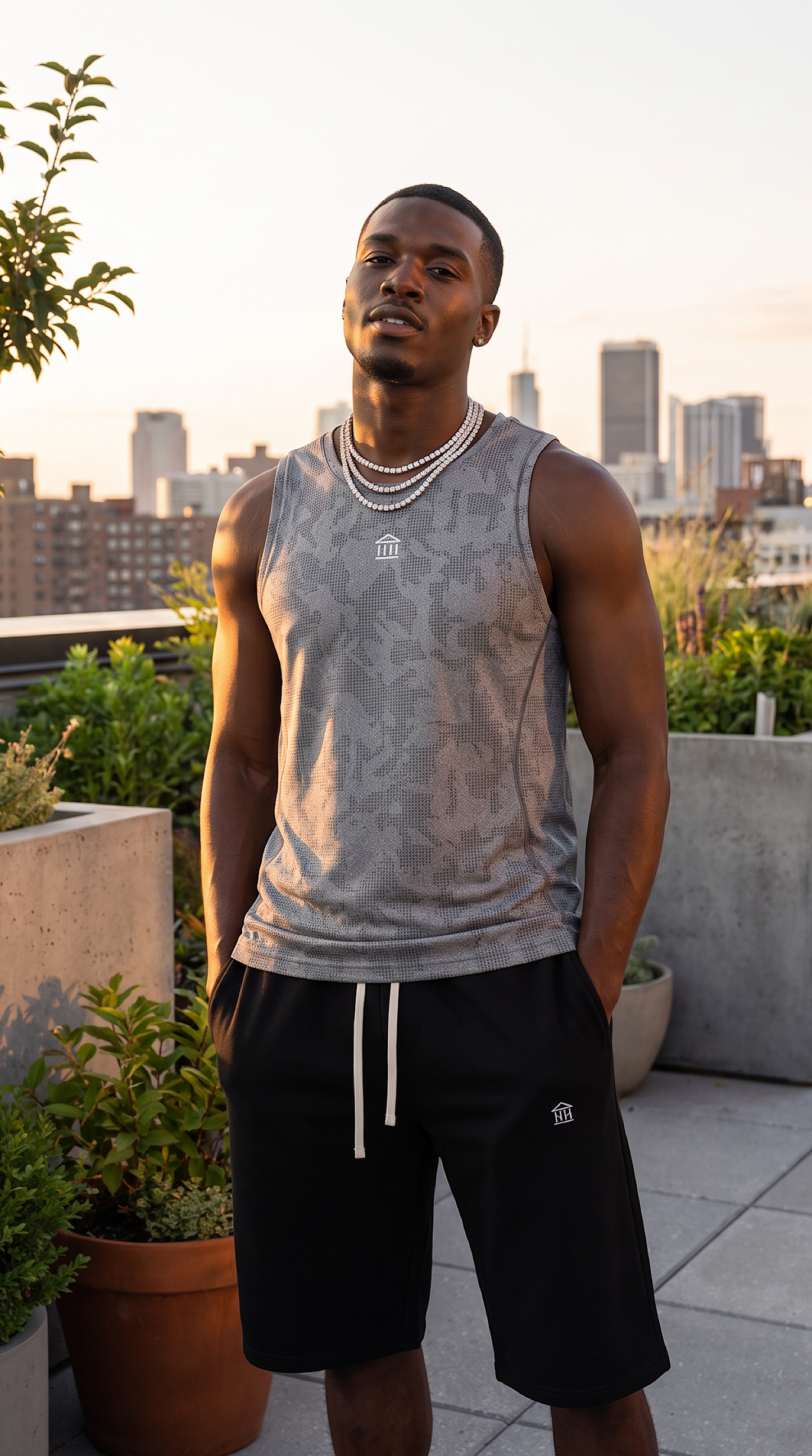 Relaxed Drawstring Three-quarter Sweatpants