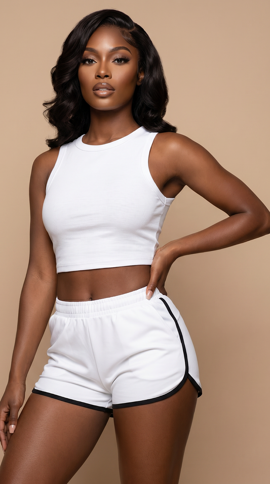 Women's Retro Contrast Binding Shorts
