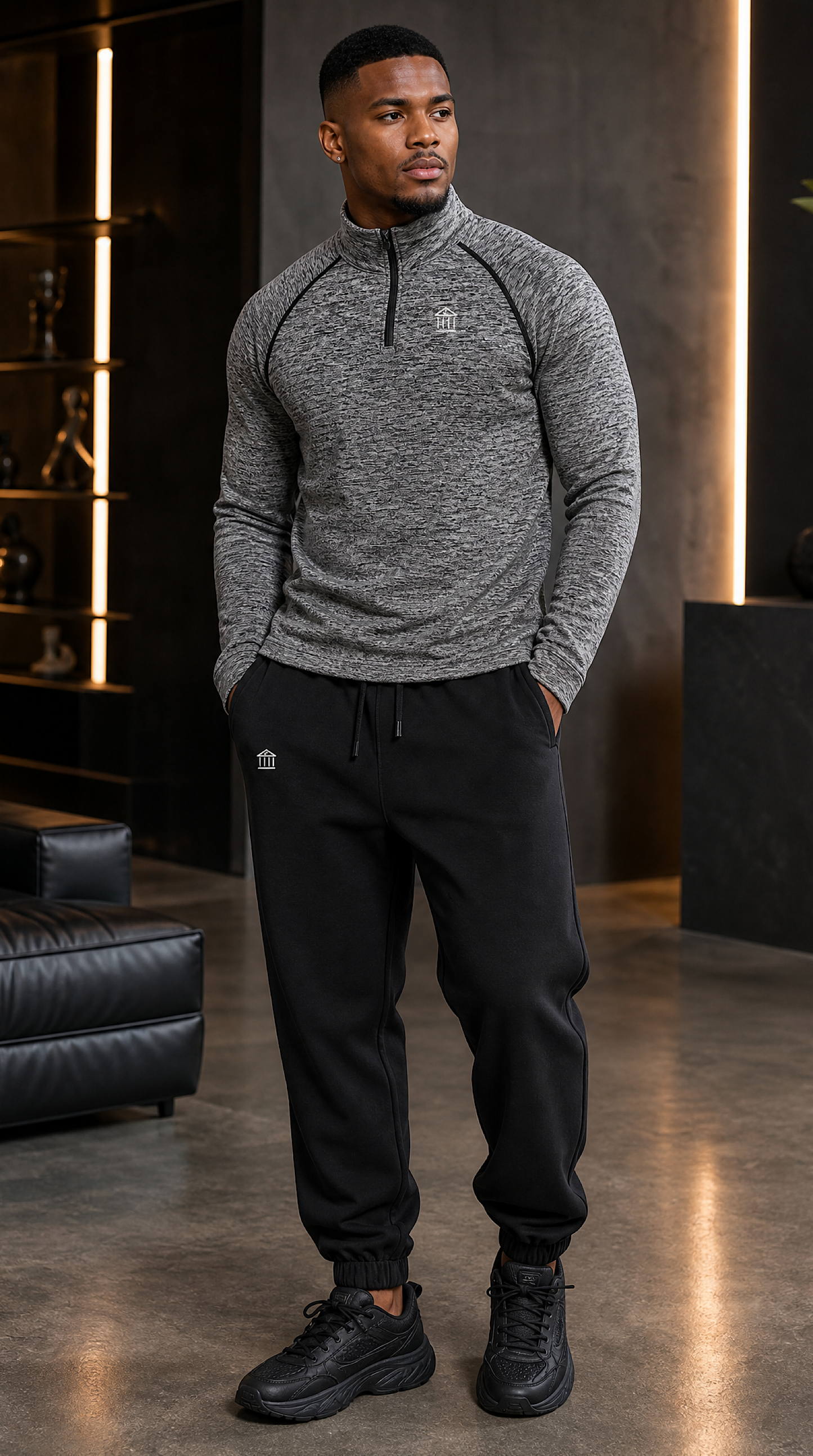 Men's Quarter-Zip Performance Long Sleeve T-Shirt