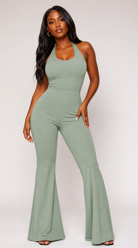 Women’s Halter Flared Jumpsuit