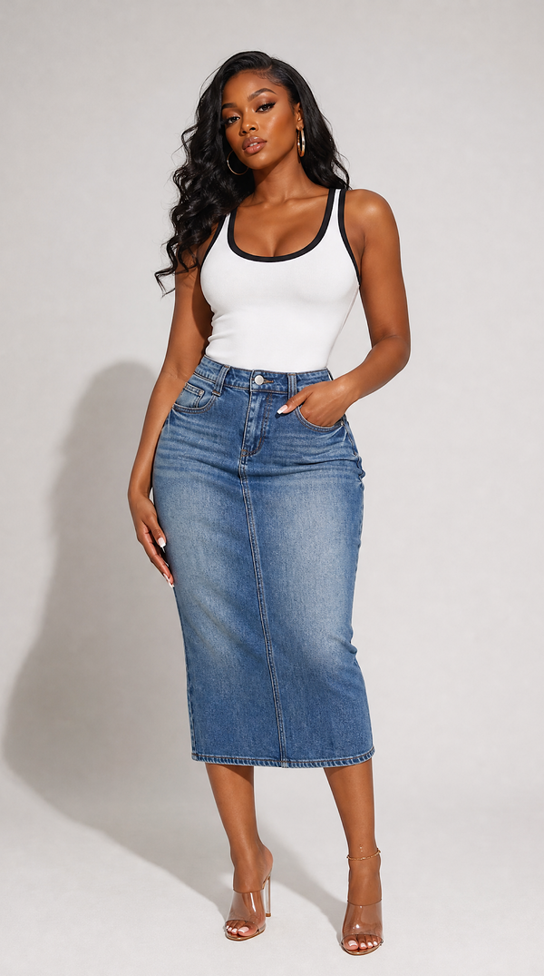 Women's Color Block Cropped Tank Top