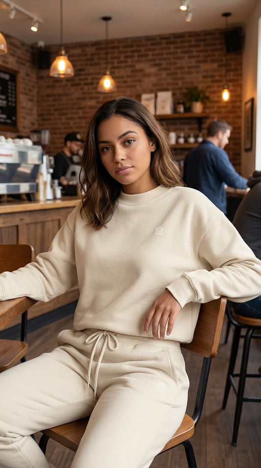 Fleece Mock-Neck Crew Sweatshirt