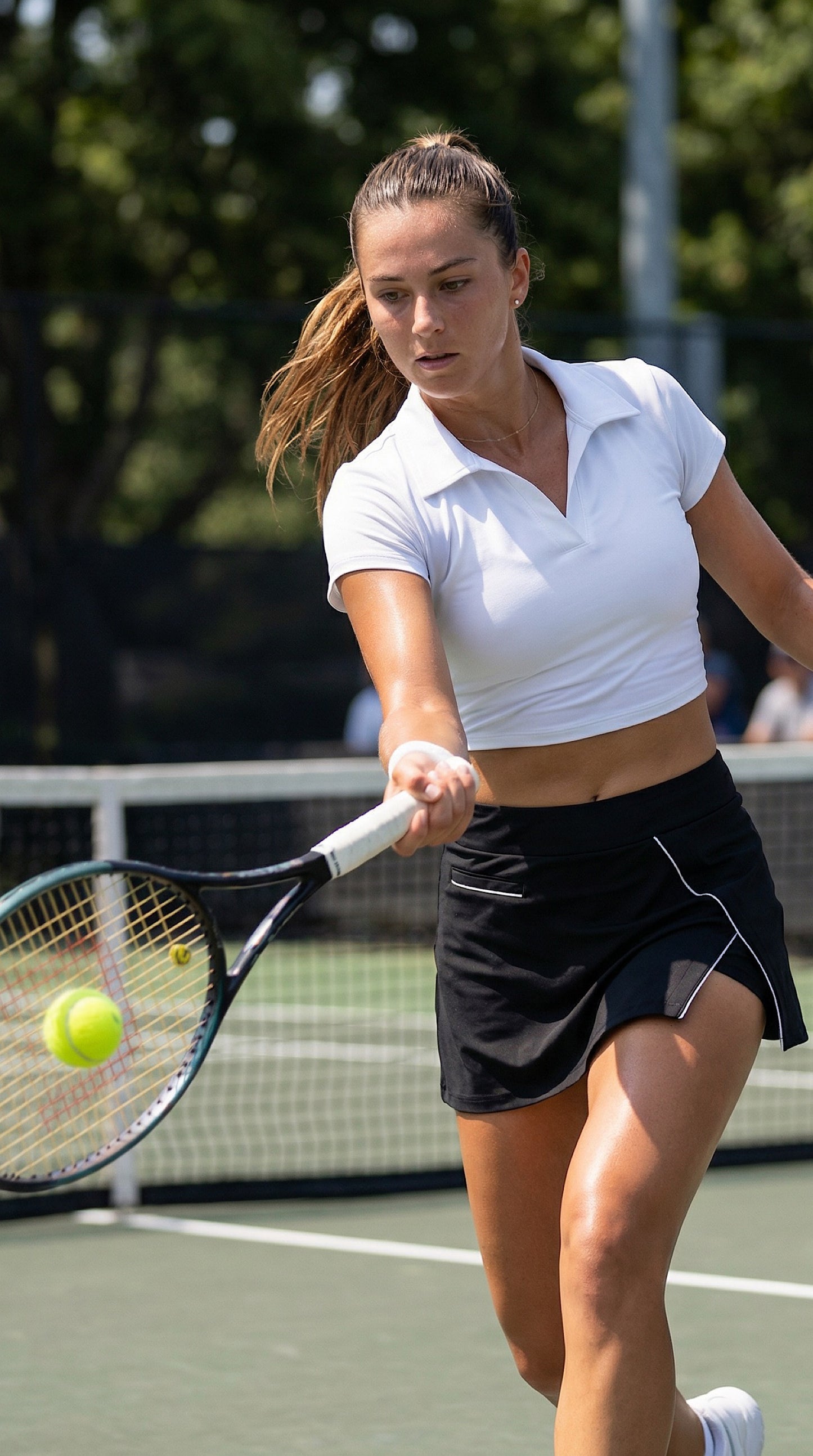 High-Waist Pocketed A-Line Skirt