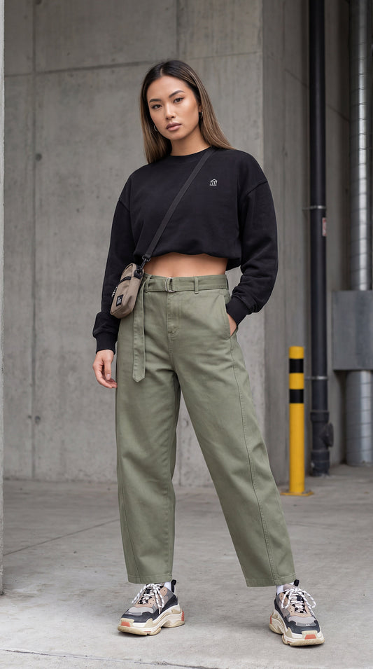 Vintage Washed Cropped Sweatshirt