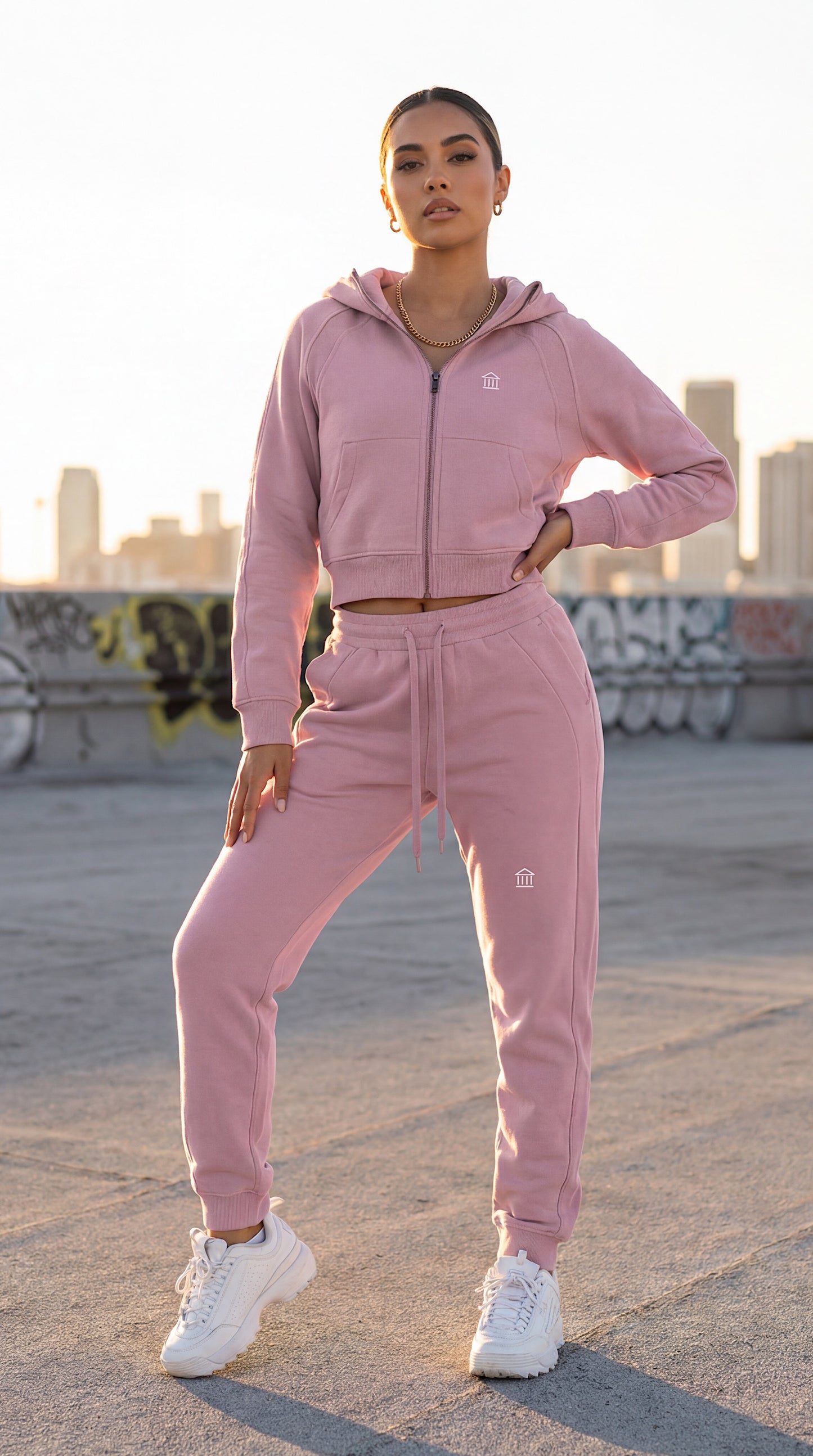 Cropped Zip-Through Hoodie