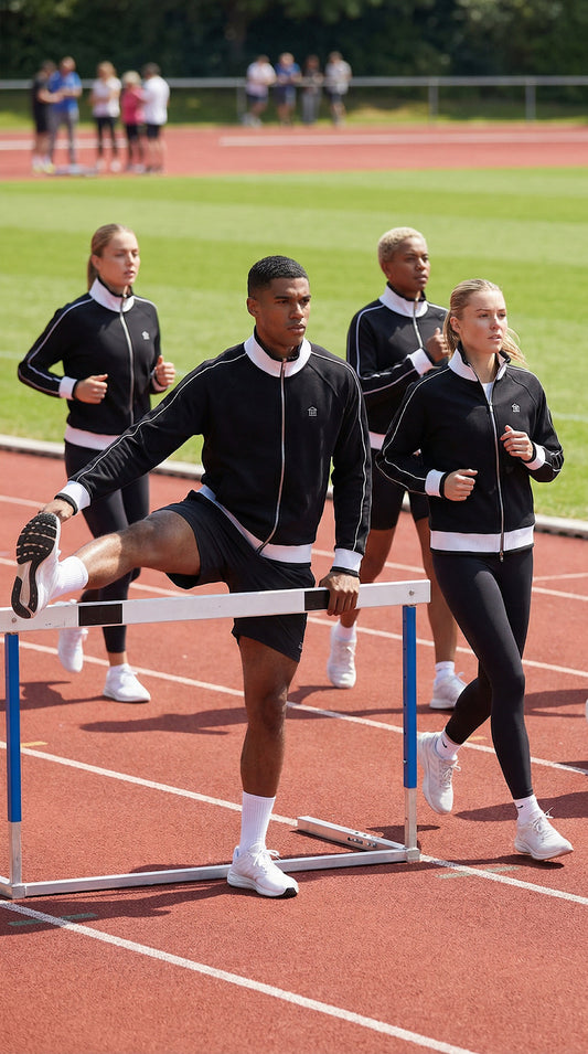 Raglan Sleeve Zip Track Jacket Black