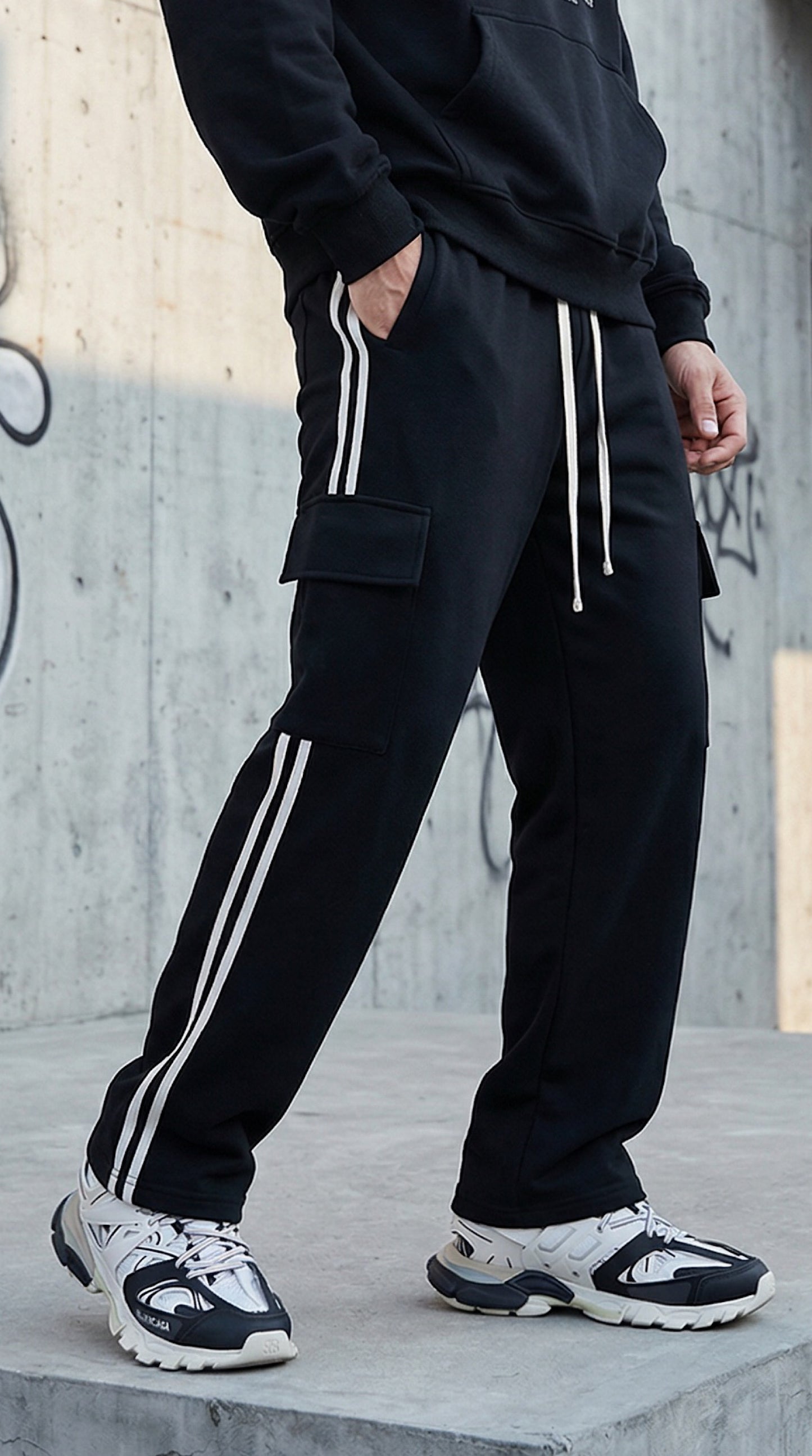 Side Stripe Straight-Leg Pants