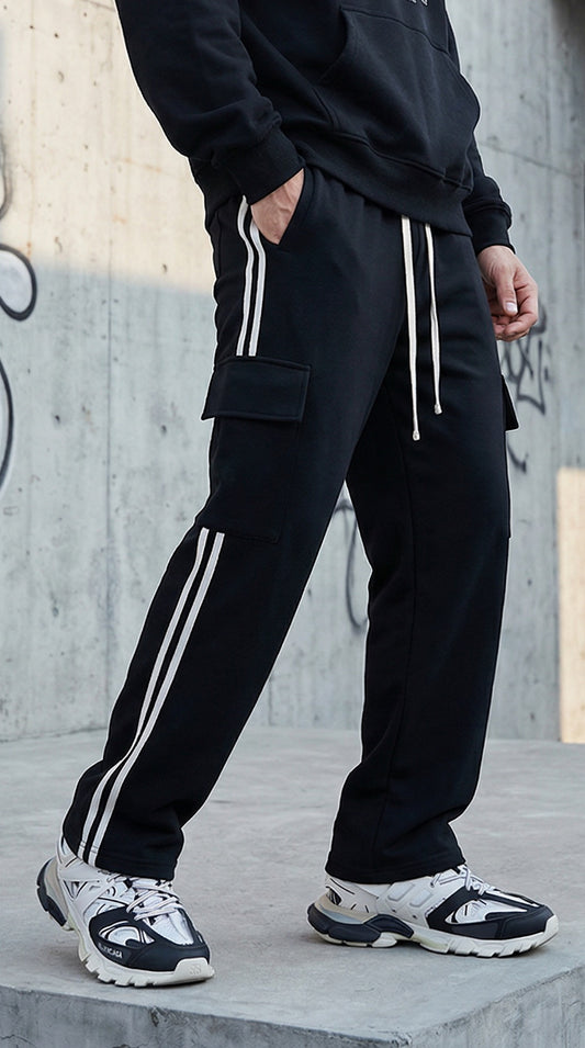 Side Stripe Straight-Leg Pants