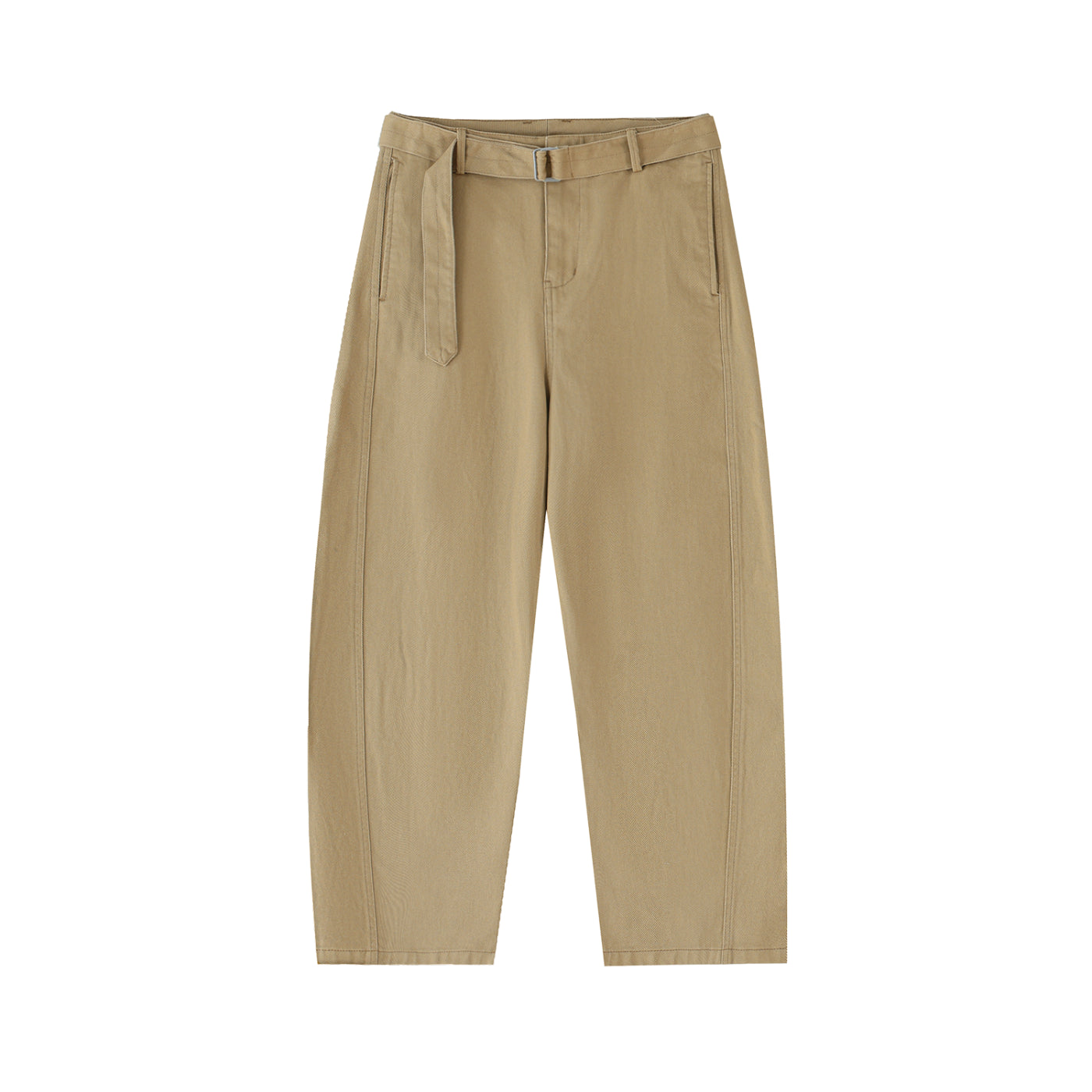 Pantalon chino à jambes larges et ceinture