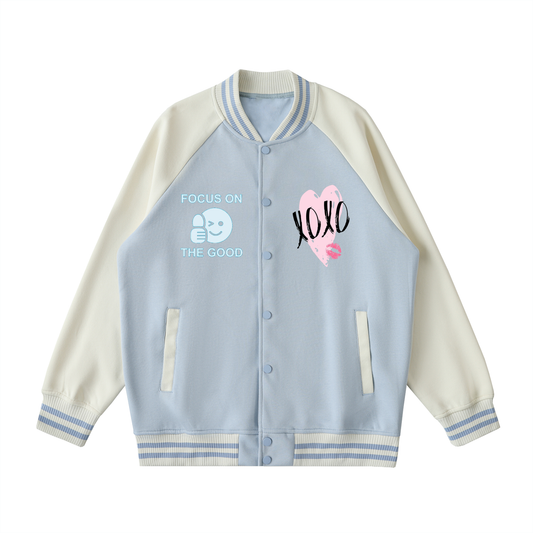 Focus On The Good Varsity Jacket - Raglan sleeve