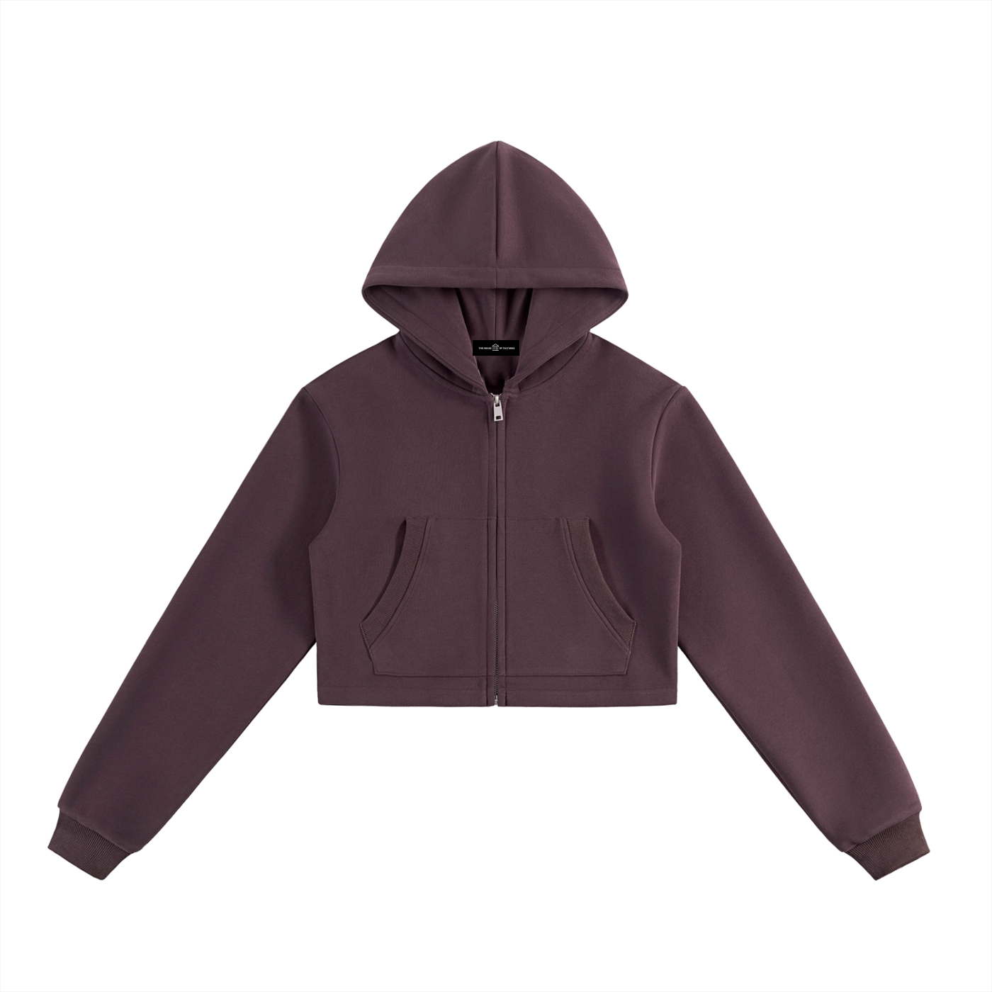 Cropped Zip-Up Hoodie