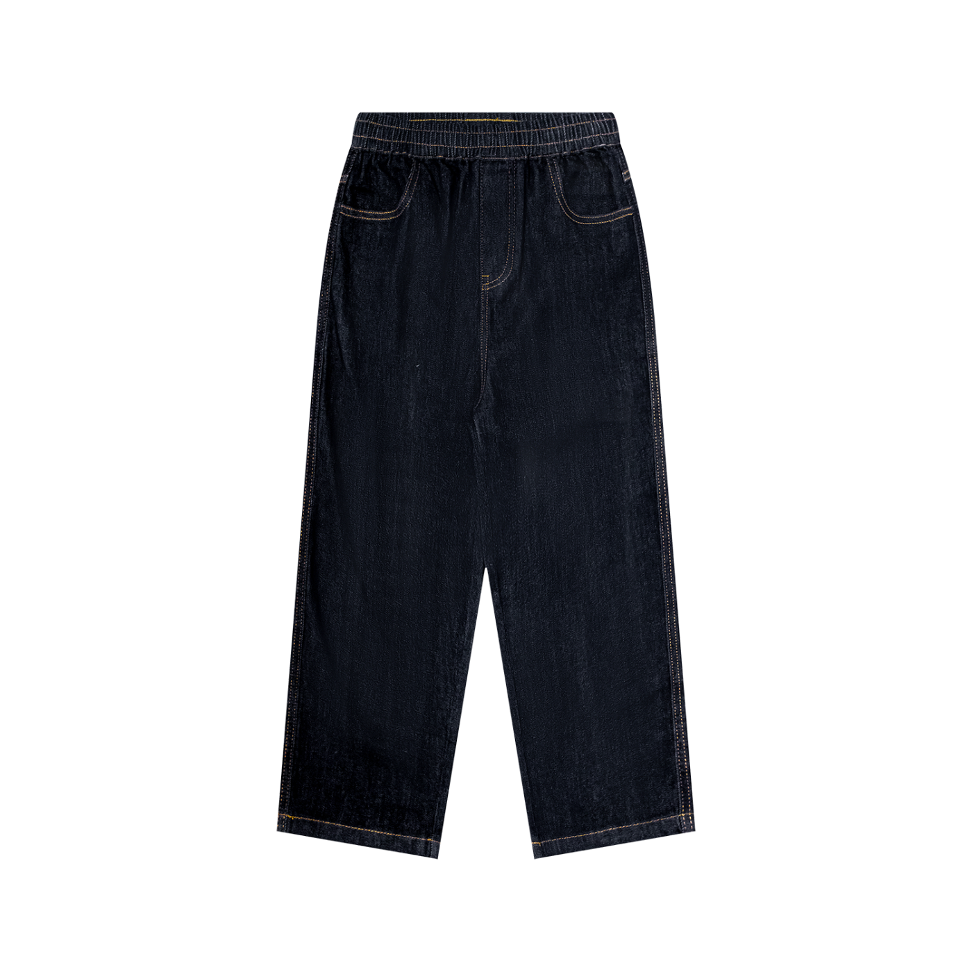 Straight Leg Elastic Waist Jeans