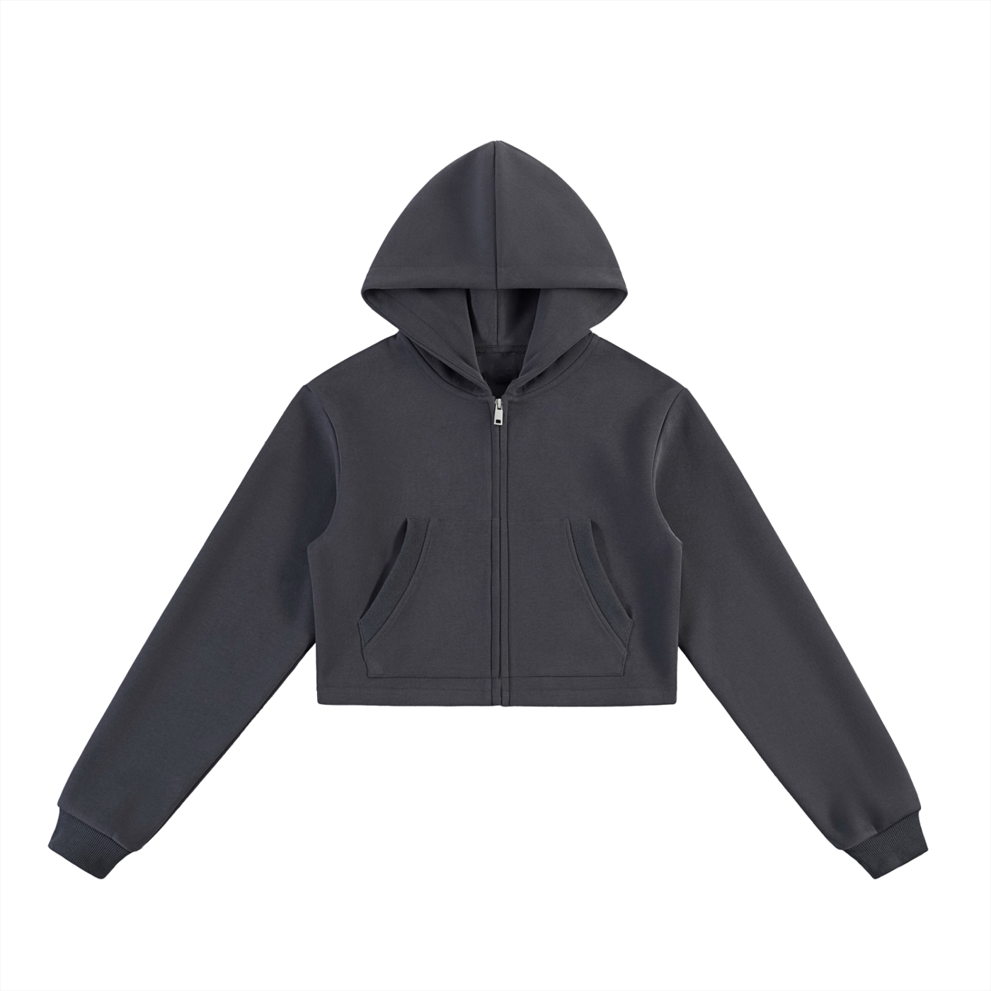 Cropped Zip-Up Hoodie